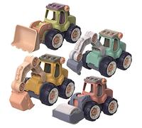 Beaupretty 4Pcs Assembly Engineering Vehicle Set DIY Disassembly Construction Cars for Boys Early Educational Play with Safe Skin Friendly Material and Design