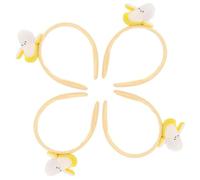 Beaupretty 4pcs Banana Headband Yellow Plush Fruit Cute Cartoon for Washing Face Makeup Spa Funny Halloween Christmas Party Tropical Fruit Hair Hoop Accessory
