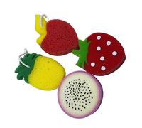 Beaupretty 4pcs Bath Sponge Fruit Shaped Sponges for Body Scrubbers Gentle Exfoliating Massage Bath Essentials
