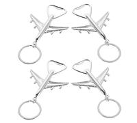 Beaupretty 4pcs Beer Bottle Opener Plane Keychain Silver Zinc Alloy Creative Airplane Design Portable Sturdy Aviation Enthusiasts Gift for Airplane Themed Party Supplies