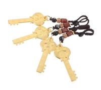 Beaupretty 4pcs Brass Horse Keychain Pendant Chinese Year Feng Shui Charm Zodiac Horse Decor for Car Keys Home and Luck Blessings