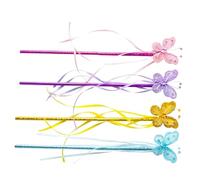 Beaupretty 4pcs Butterflies Fairy Wand for Ribbon Design Handheld Magical Dress-up for Birthday Cosplay Party and Role Play Comfortable Texture Safe