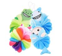 Beaupretty 4pcs Cartoon Bath Sponge for Soft Exfoliating Skin Scrubbers with Fun Unicorn Shark Dinosaur Mermaid Designs Lightweight Body Shower Balls for Gentle Bathing and Rich Cleaning