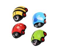 Beaupretty 4Pcs Cartoon Insect Pull Back Car for Glowing Vehicle with Inertia Drive Cars for Boys and Play