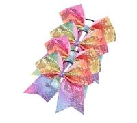 Beaupretty 4pcs Cheer Bows Hair Holders Holiday Hair Bows for Cheerleading Scrunchies Butterfly Knot