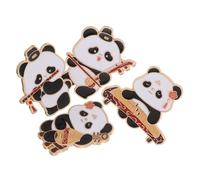 Beaupretty 4pcs Chinese Traditional Style Panda Pin Brooch Alloy Enamel Musical Instrument Badges for Backpacks Sweaters Coats Dress Accessories with Cultural Charm and Finish