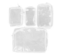 Beaupretty 4pcs Clear Makeup Bags Set Portable Organizer for Travel Toiletries Makeup Phone Accessories Lightweight Plastic Storage Pouches with Zipper