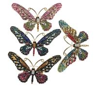 Beaupretty 4pcs Colorful Rhinestone Butterfly Brooch Enamel Hollow Out Pins for Women Versatile Lapel Jewelry for Wedding Sweater Suit Dress Banquet Accessories