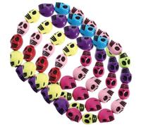 Beaupretty 4pcs Cool Punk Gothic Skull Bracelet for Women Resin Beads Wristband with Skull Shape, for Halloween Party Decoration and Hip-hop Performances