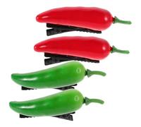 Beaupretty 4PCS Creative Chili Pepper Hair Clips for Fun Vegetable Design Alligator Hairpins Durable Hair Accessories for Women Unique Food Themed Barrettes