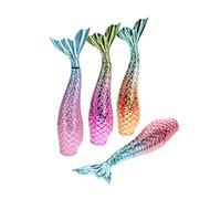 Beaupretty 4pcs Creative Mermaid Design Lipstick Tubes Lip Balm Jars DIY Cosmetic Containers Small Portable