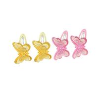Beaupretty 4pcs Cute Butterfly Hair Clips for Girls Sparkling Rhinestone Hair Accessories Adorable Snap Clips for Toddlers and Young Girls Hairstyles
