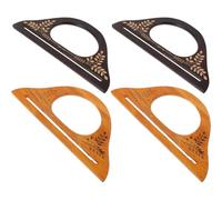 Beaupretty 4pcs D-Shaped Wooden Handles for Crochet Bags 9.8x4.5x0.3inch, Handmade Bag Handle Replacement Set in Coffee and Light Brown, DIY Purse Making Accessories for Straw and Woven