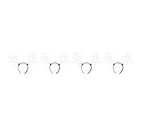 Beaupretty 4pcs Deer Antlers Headband White Resin Plastic Branches | Light, Flexible, Comfortable Touch, Lovely Christmas Style Design, for Adults at Cosplay Parties