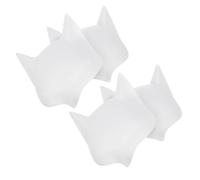 Beaupretty 4pcs DIY White Blank Fox Face Masks for Halloween Cosplay Masquerade Parties Sturdy Plastic Craft Surface for Painting and Decoration Comfortable Edges Costume Accessory for Dress