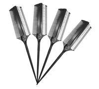 Beaupretty 4pcs Double Sided Hair Color Applicator Brush Set Ergonomic Short Bristle Hair Dye and Perm Styling Comb for Women and Men