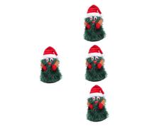 Beaupretty 4pcs Electric Dancing Plush Christmas Tree Ornament Mini Rotating Xmas Decoration for Adults Silent Low Noise Holiday Decor Battery Not Included