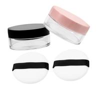 Beaupretty 4pcs Empty Loose Powder Containers with Puff Travel Friendly Skincare Storage for Easy Application Refillable Makeup Jars for Women