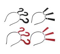 Beaupretty 4pcs Exaggerate Question Mark and Exclamation Mark Headbands Quirky Fabric Hair Bands for Women Comfortable Festival and Party Hair Hoops Eye-catching Novelty Headwraps for Daily