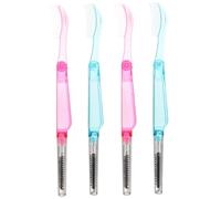 Beaupretty 4pcs Eyelash Brush Comb Portable Folding Mini Brush for Eye Makeup Eyelash Separation Cleaning Tool for Home Professional Use Random Color