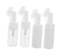 Beaupretty 4pcs Facial Cleansing Brush with Massage Brush and Bottle Dispenser Transparent Containers for Gentle Skin Care Travel Friendly Beauty Tools
