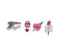 Beaupretty 4Pcs Fashion Cartoon Lipstick Brooch for Women Chic Feminism Clothing Pin Unique Durable Design for Bags Hats Jackets and Accessories