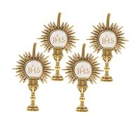 Beaupretty 4pcs First Communion Lapel Pin Set Gold-plated Holy Chalice Brooch Catholic Religious Scarf Tie Pin for Unisex Clothing Accessories