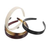 Beaupretty 4pcs Flexible Striped Headbands for Women Vintage Non-slip Teethed Hairbands in Wine Red Black Beige Tortoiseshell Comfortable Lightweight Hair Accessories for Casual and Formal