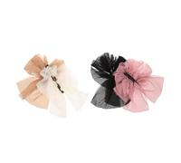 Beaupretty 4pcs French Bow Hairpin Banana Clips for Women Hairstyles Elegant Bowknot Styling Barrettes for Ponytails and Updos in Black Khaki Beige Pink