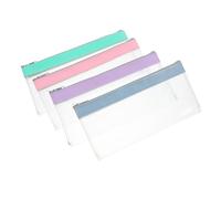 Beaupretty 4pcs Frosted Transparent Money Bags with Zipper for Cash Envelopes and Checks Durable Wallets for Flat Banknotes Multipurpose Budgeting and Secure Storage Reusable Pouches Pink