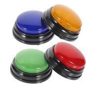 Beaupretty 4pcs Game Button Prop with Light and Alarm Sound Plastic Party Answer Buzzers for Competition Quiz and Fun Interactive Games