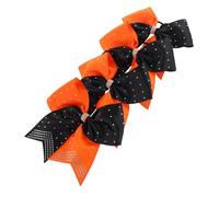 Beaupretty 4pcs Girls Rhinestone Bow Hair Ties Decorative Cheer Bows Holiday Hair Soft Comfortable for Parties Daily Wear