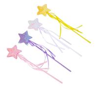Beaupretty 4Pcs Glitter Fairy Wands for Star Design Cosplay Props for Birthday Halloween Christmas and Classroom Activities for Little