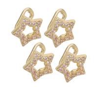 Beaupretty 4pcs Golden Star Tooth Grill Caps with Zirconia Sparkle Hollow Hip Hop Teeth Jewelry for Parties and Daily Wear Easy Mouth Charm Accessory for Costume and Festival Styles