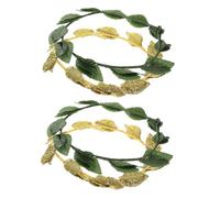 Beaupretty 4pcs Greek Goddess Leaf Headbands Roman Style Green and Gold Crown Headdress for Theater Cosplay Masquerade Renaissance Fairs and Special Events