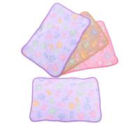 Beaupretty 4pcs Guinea Pig Blanket Washable Soft Pet Cage Liner Pink Purple Brown Bones Design for Small Animal Bedding Rabbit Hamster Hedgehog Sleeping Mat