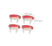 Beaupretty 4pcs Halloween Vampire Teeth Fangs Reusable Fake Denture Caps for Costume Parties Comfortable Secure Fit Prosthetic Teeth for Spooky Cosplay Trick Treat Fun