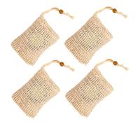 Beaupretty 4pcs Handmade Soap Bag Cotton Soap Mesh Bag Drawstring and Bathroom Storage for Travel and Daily Use