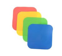 Beaupretty 4pcs Inch Flat Square Spot Markers for Soccer and Football Training, Soft Tpe Material with Premium Durability and Non-slip Design, for Pe Class and Gym Agility Drills