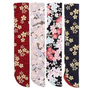 Beaupretty 4pcs Japanese Style Folding Fan Pouch Set Floral Print Fan Storage Bags in Black Dark Red Blue Pink for Travel and Everyday Use