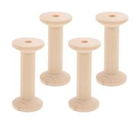 Beaupretty 4pcs Large Wooden Sewing Bobbins 3.5x7.5cm Unfinished Empty Thread Spools for Embroidery Yarn Crafts and Ribbon Winding