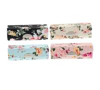 Beaupretty 4pcs Lipstick Box Retro Cloth Flower Pattern Portable Lipstick Case Storage Box Mirror Lip Balm Holder Makeup Organiser Case