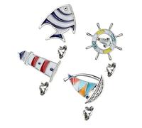 Beaupretty 4pcs Mediterranean Style Metal Brooch Set Creative Sailing Lighthouse Design for Women Lightweight Simple and Chic Accessories for Fashionable Clothing