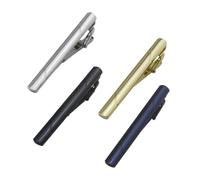 Beaupretty 4pcs Mens Tie Clips in Silver Dusty Blue Classic and Simple Design Tie Clip Accessories for Social Dancing and Outfit