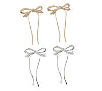 Beaupretty 4pcs Metal Bow Hair Pins Set U Shape Hair Forks for Women Suitable for Buns and Updos