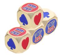 Beaupretty 4pcs Metal Poker Dice Aesthetic Rounded Corner Game Dices for Party Bar Ktv Fun Indoor Outdoor Use Lightweight Portable