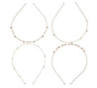 Beaupretty 4pcs Metal Wave Headband for Women Rhinestone Bridal Headband Tiara Crown Headgear for Special Occasions Metal Hair Band