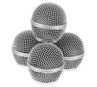 Beaupretty 4pcs Microphone Head Replacement Heads Mesh Microphone Grill and Metal Grille for Mic for Studio Recording and Live Performance