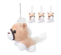 Beaupretty 4pcs Mini Horse Plush Keychains Soft Stuffed Animal Bag Charms for Chinese Zodiac Decor for Year Party Favors and Backpack Accessories