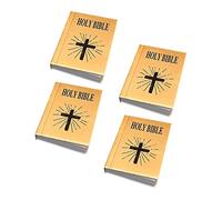 Beaupretty 4pcs Miniature Bible for Dollhouse Decoration Turnable Pages Thick Paper Material Stylish Vintage Design for DIY Mini House Study Room Adornment